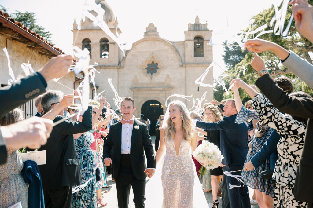 Carmel mission wedding photography exit