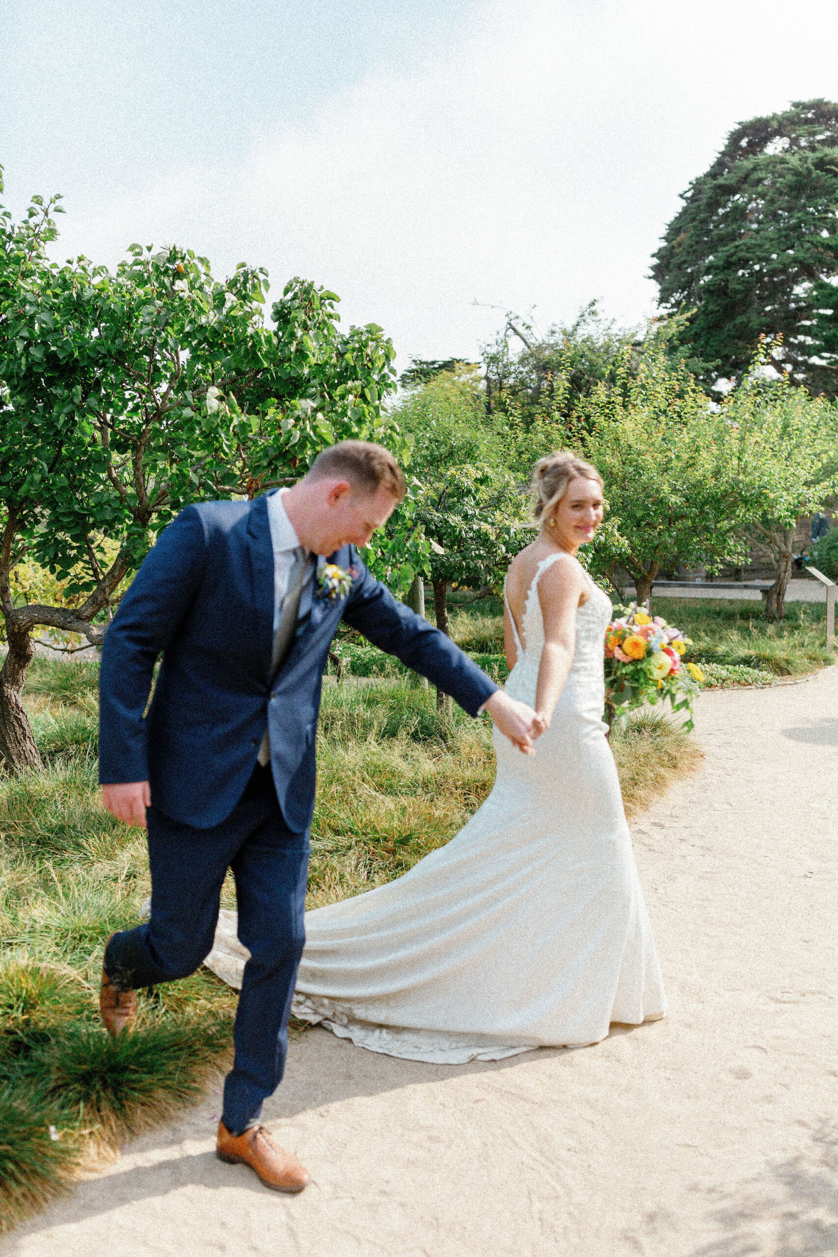 The Barns at Cooper Molera Monterey wedding couple after ceremony